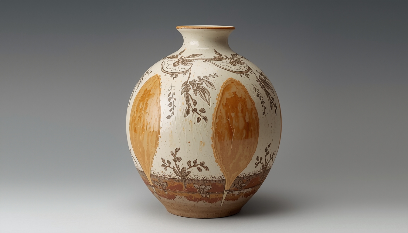Handcrafted ceramic vase with intricate patterns
